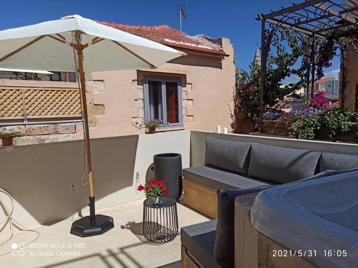 הוילה חאניה Casa Eva With Outdoor Heated Jacuzzi And Hamam מראה חיצוני תמונה